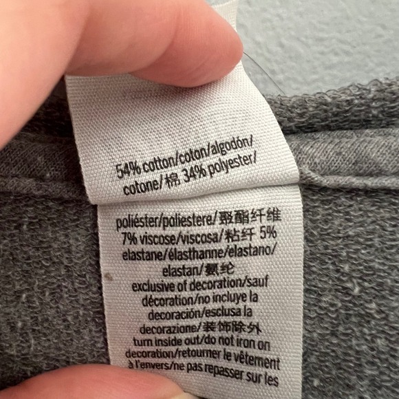 PINK Victoria's Secret Grey Zip Up Hoodie Rhinestone Peach‎ Sleeve Detail Size L - Picture 7 of 7